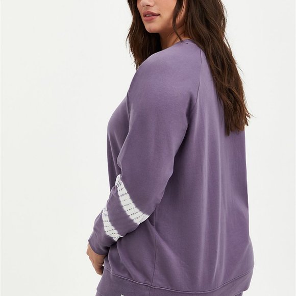torrid Active Terry Tie Dye Purple Sweatshirt NWOT - Picture 4 of 11